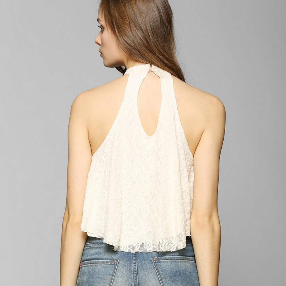 Kimchi Blue UO Lacey Love Highneck Tank - White S
